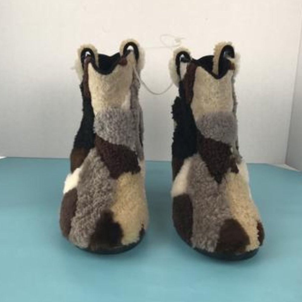 Laurence Dacade Patchwork Shearling Booties - Picture 2 of 7
